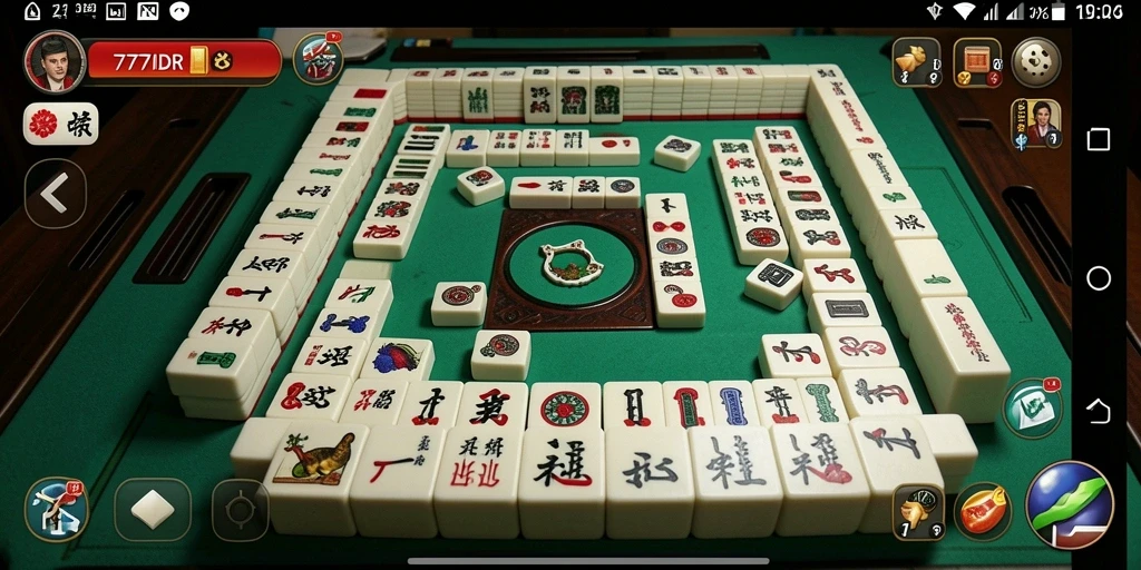 Screenshot utama gameplay Mahjong yang mendebarkan dan seru.