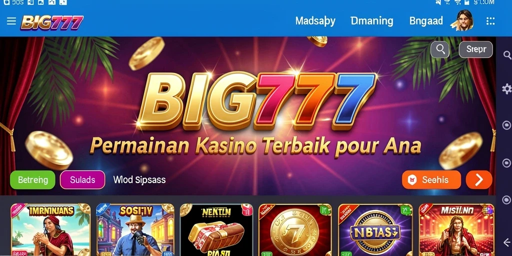 Tampilan gameplay Kasino yang mendebarkan di BIG777 dengan berbagai pilihan permainan.
