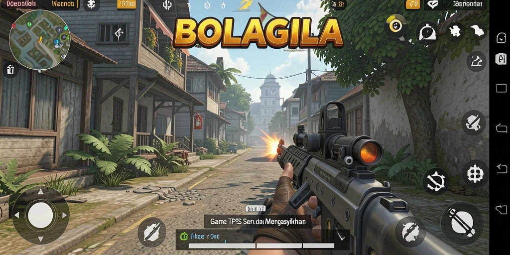 Screenshot BOLAGILA menampilkan aksi tempur seru dalam gameplay TPS.