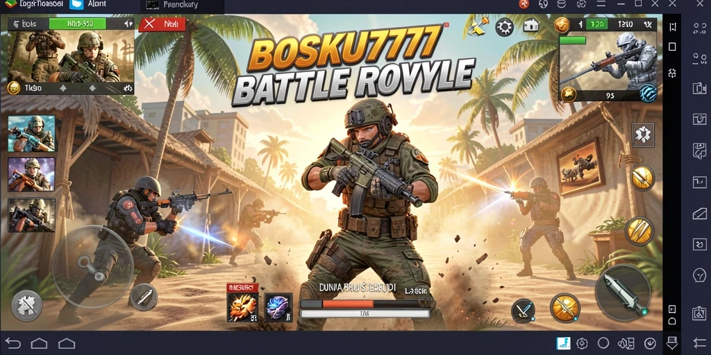 Screenshot menampilkan intensitas gameplay Battle Royale BOSKU777.
