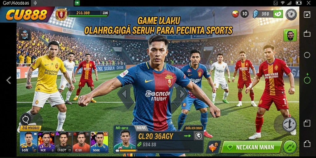 Tampilan gameplay seru di CU888 dengan momen olahraga mendebarkan.