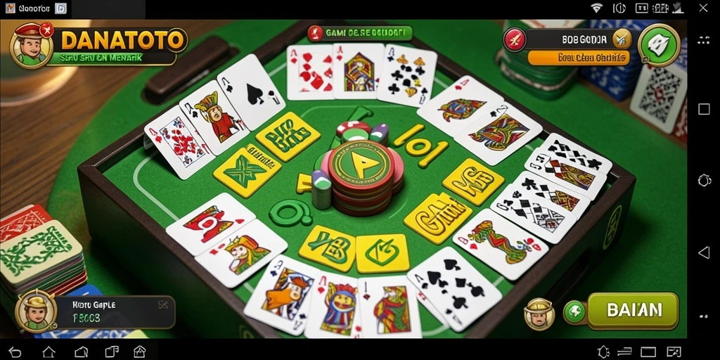 Tampilan gameplay Gaple yang seru di DANATOTO.