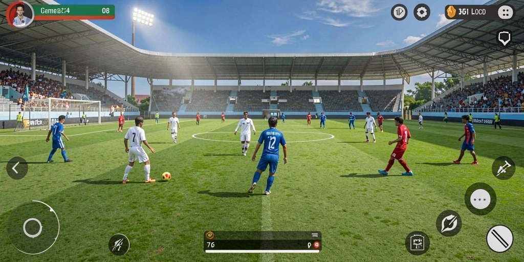 Tampilan gameplay F08 yang seru dan menegangkan di lapangan.