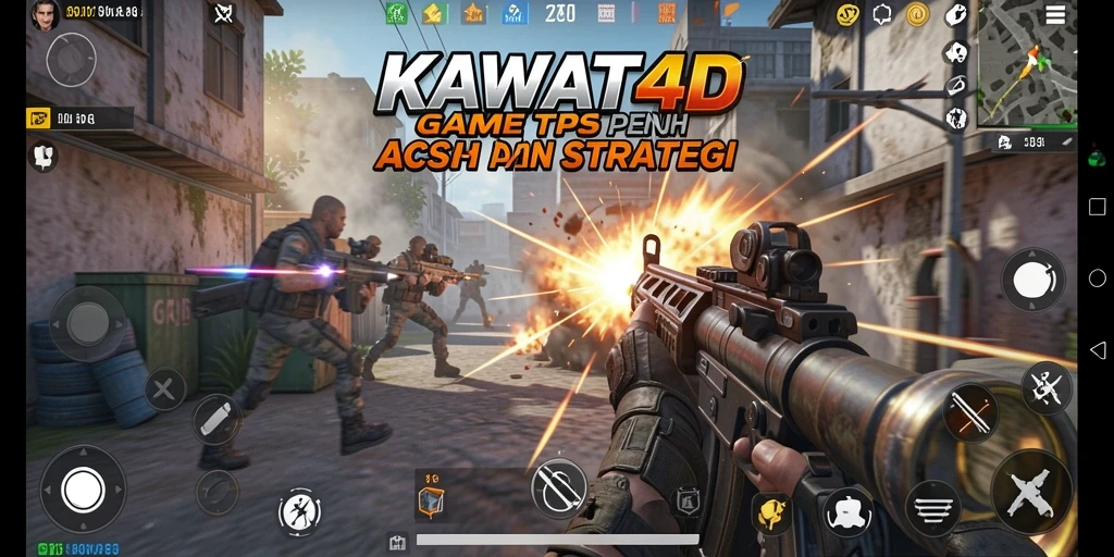 Tangkapan layar KAWAT4D menunjukkan aksi pertempuran yang mendebarkan dan gameplay yang intens.