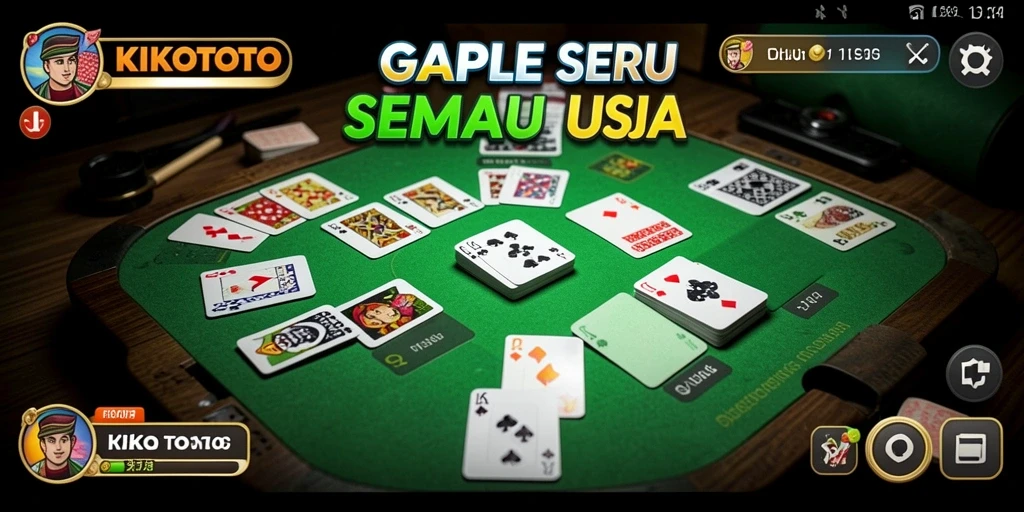 Tampilan gameplay seru KIKOTOTO yang menampilkan momen seru permainan Gaple.