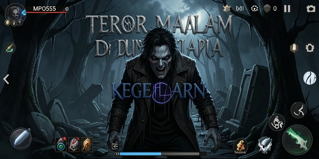 Tampilan gameplay menegangkan dalam MPO555 dengan efek suara yang mencekam.