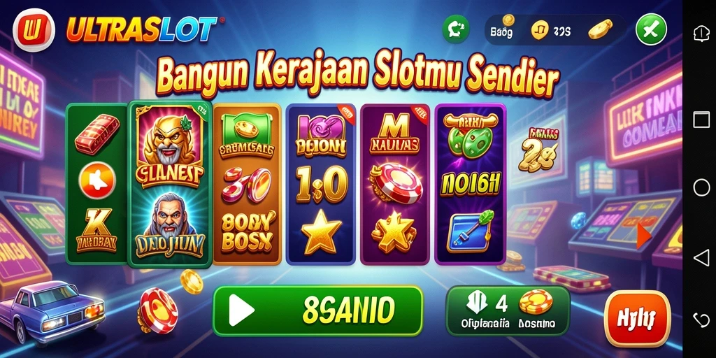 Tampilan menarik dari gameplay ULTRASLOT dengan mesin slot yang beragam.