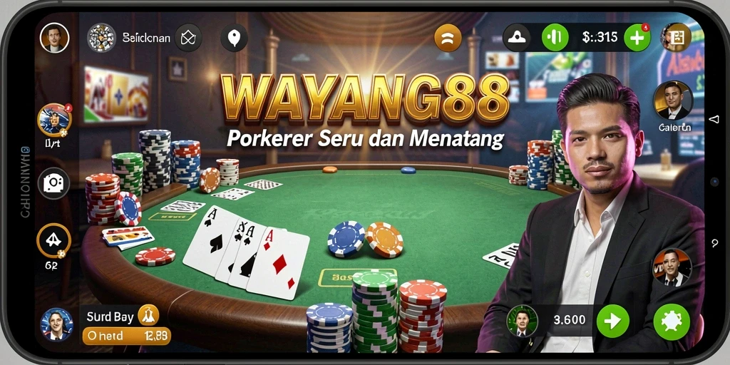 Tangkapan layar gameplay Poker yang mendebarkan di WAYANG88.