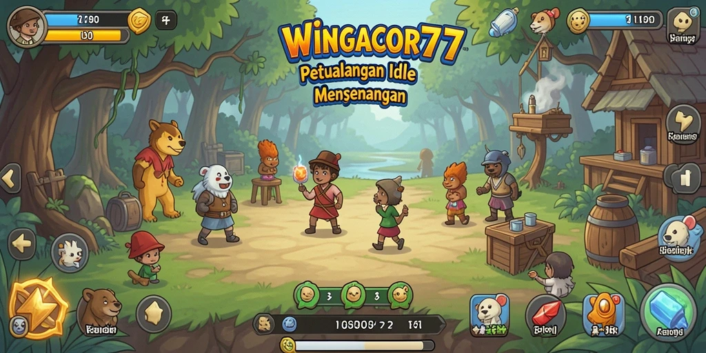 Tangkapan layar utama WINGACOR77 menampilkan gameplay Idle yang seru.